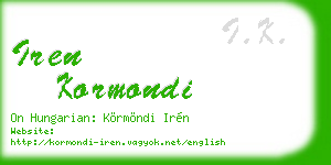 iren kormondi business card