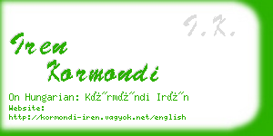 iren kormondi business card